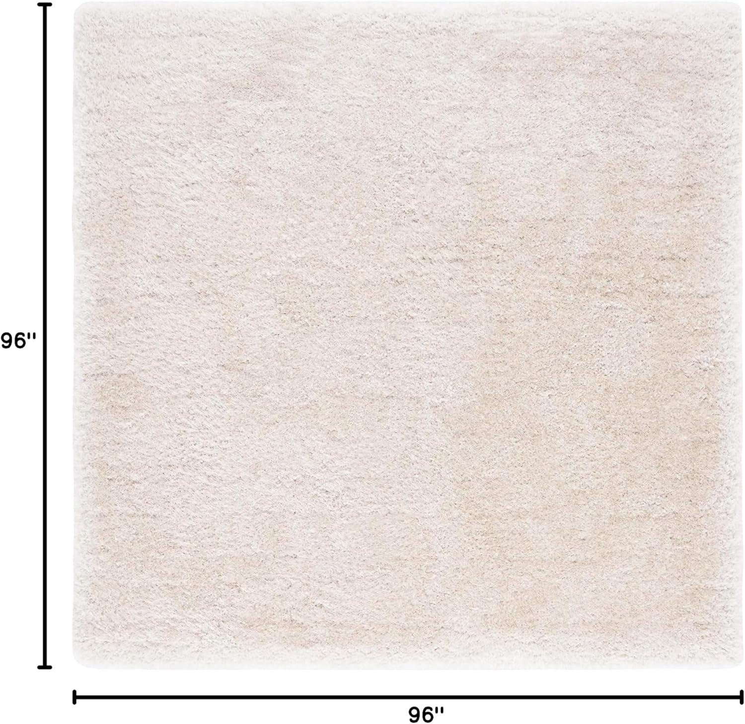image:imageSAFAVIEH Luxe Shag Collection Area Rug 5 x 8 Ivory Handmade Glam 32inch Thick Ideal for High Traffic Areas in Living Room Bedroom SGX160ABone