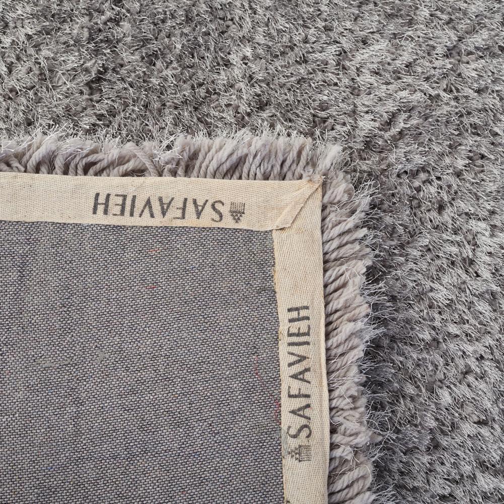 image:imageSAFAVIEH Luxe Shag Collection Area Rug 5 x 8 Ivory Handmade Glam 32inch Thick Ideal for High Traffic Areas in Living Room Bedroom SGX160AGrey