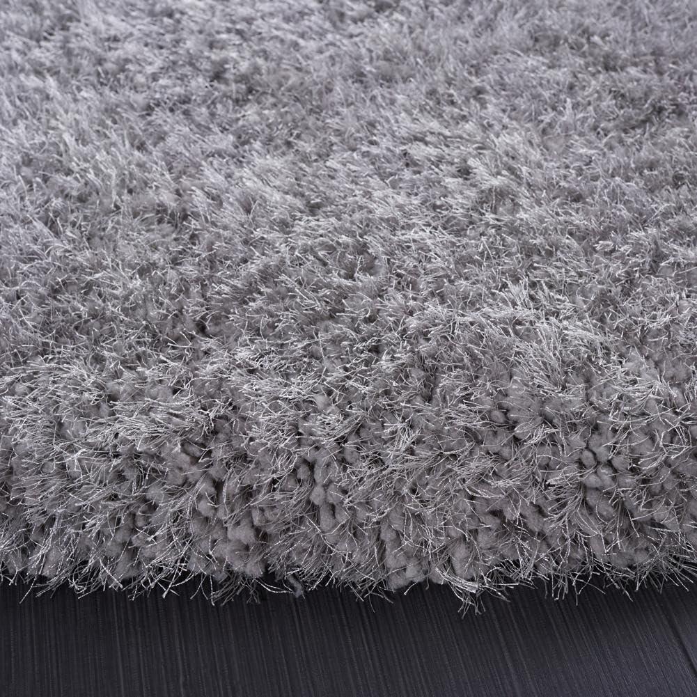 image:imageSAFAVIEH Luxe Shag Collection Area Rug 5 x 8 Ivory Handmade Glam 32inch Thick Ideal for High Traffic Areas in Living Room Bedroom SGX160AGrey