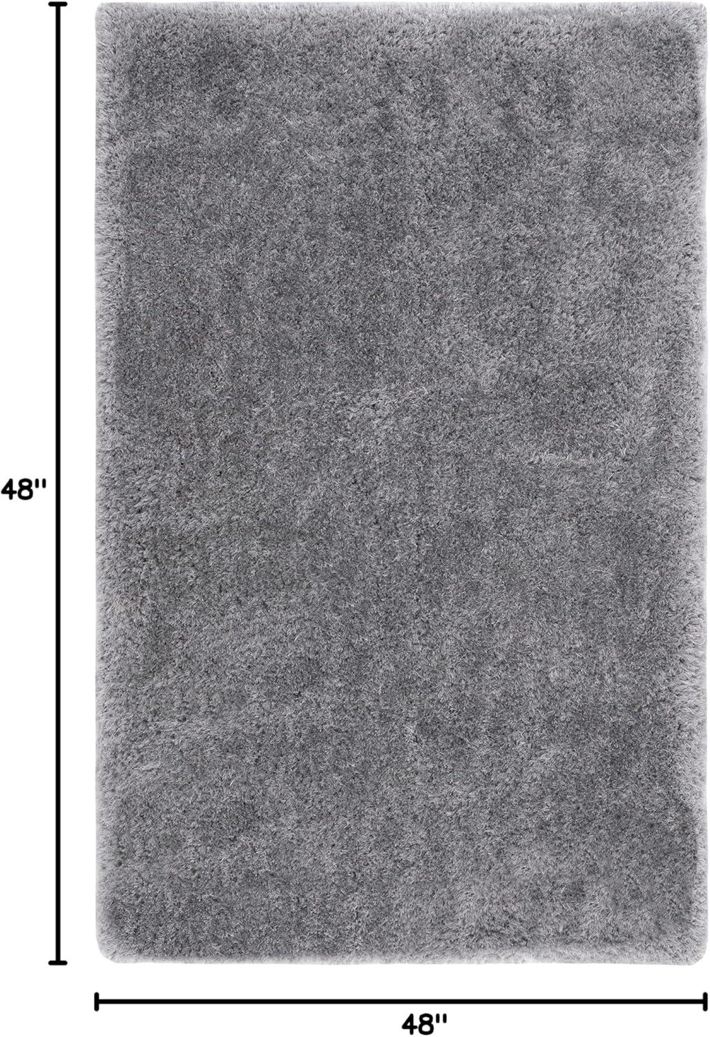 image:imageSAFAVIEH Luxe Shag Collection Area Rug 5 x 8 Ivory Handmade Glam 32inch Thick Ideal for High Traffic Areas in Living Room Bedroom SGX160AGrey