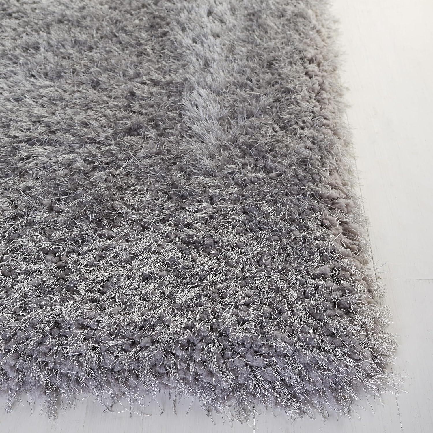 image:imageSAFAVIEH Luxe Shag Collection Area Rug 5 x 8 Ivory Handmade Glam 32inch Thick Ideal for High Traffic Areas in Living Room Bedroom SGX160AGrey