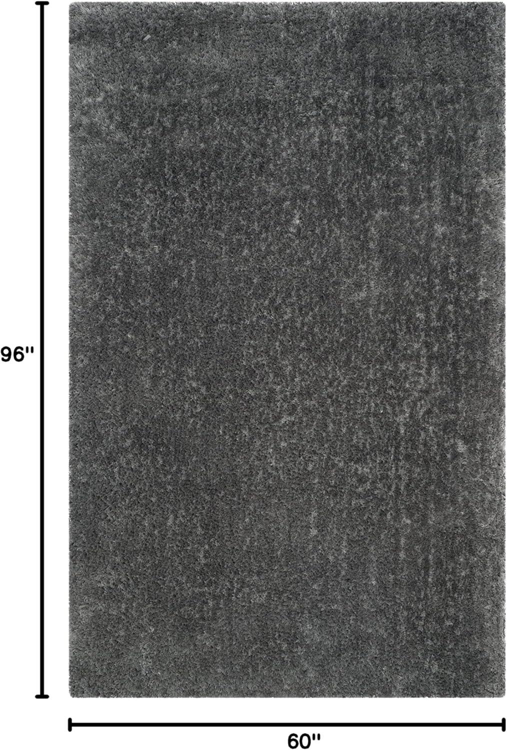 image:imageSAFAVIEH Luxe Shag Collection Area Rug 5 x 8 Ivory Handmade Glam 32inch Thick Ideal for High Traffic Areas in Living Room Bedroom SGX160AGrey