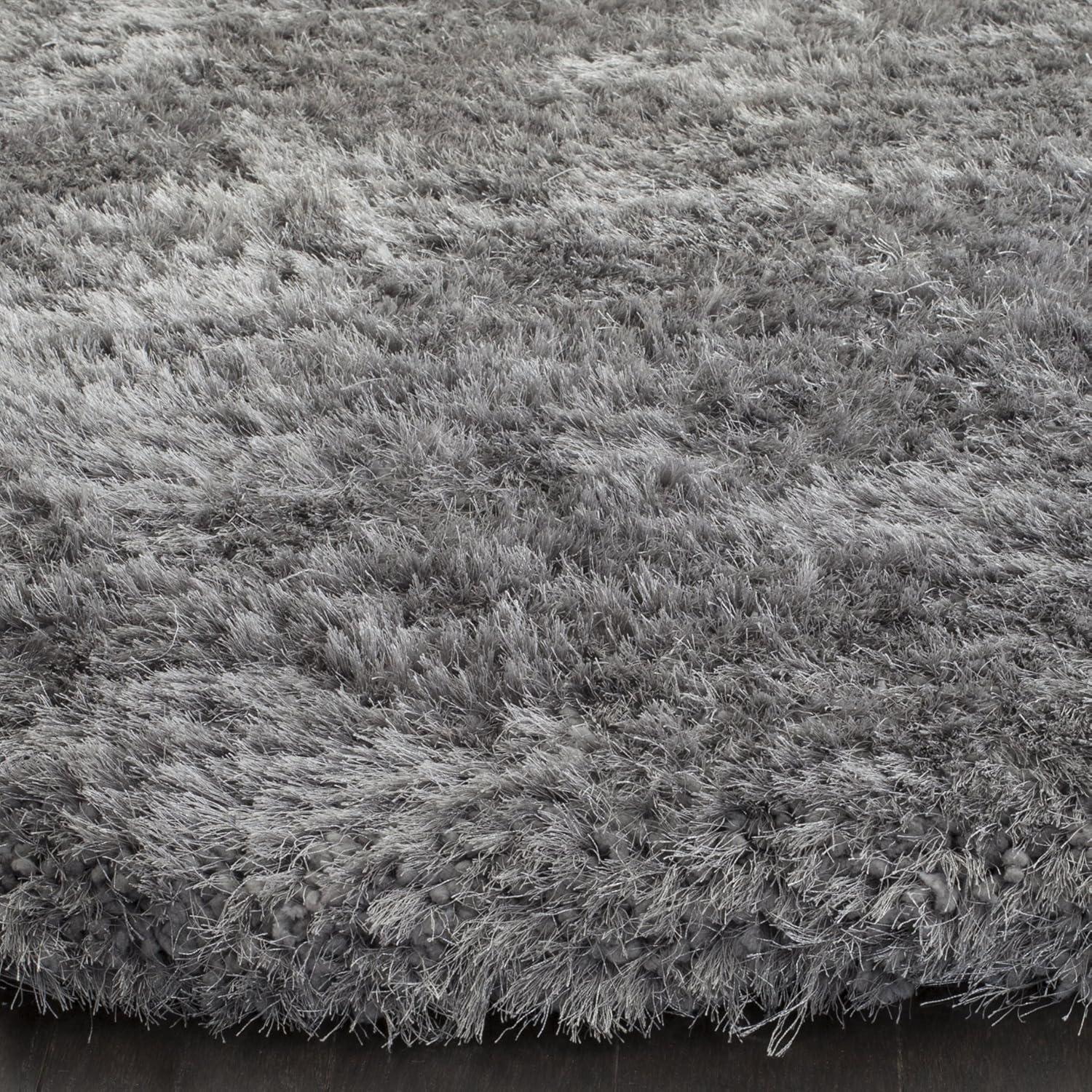 image:imageSAFAVIEH Luxe Shag Collection Area Rug 5 x 8 Ivory Handmade Glam 32inch Thick Ideal for High Traffic Areas in Living Room Bedroom SGX160AGrey