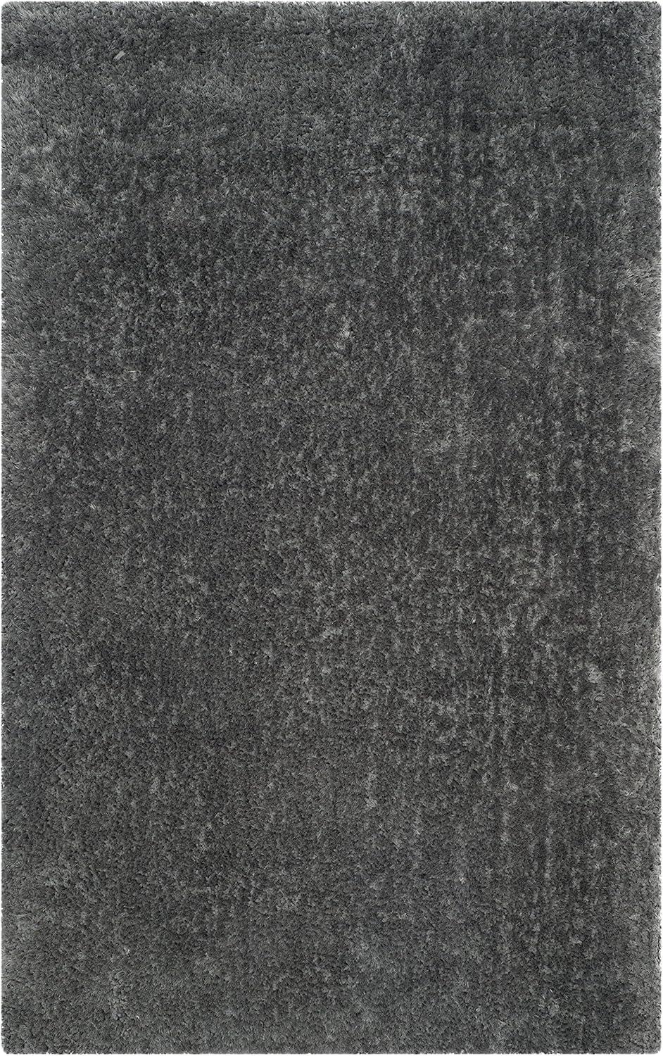 image:imageSAFAVIEH Luxe Shag Collection Area Rug 5 x 8 Ivory Handmade Glam 32inch Thick Ideal for High Traffic Areas in Living Room Bedroom SGX160AGrey