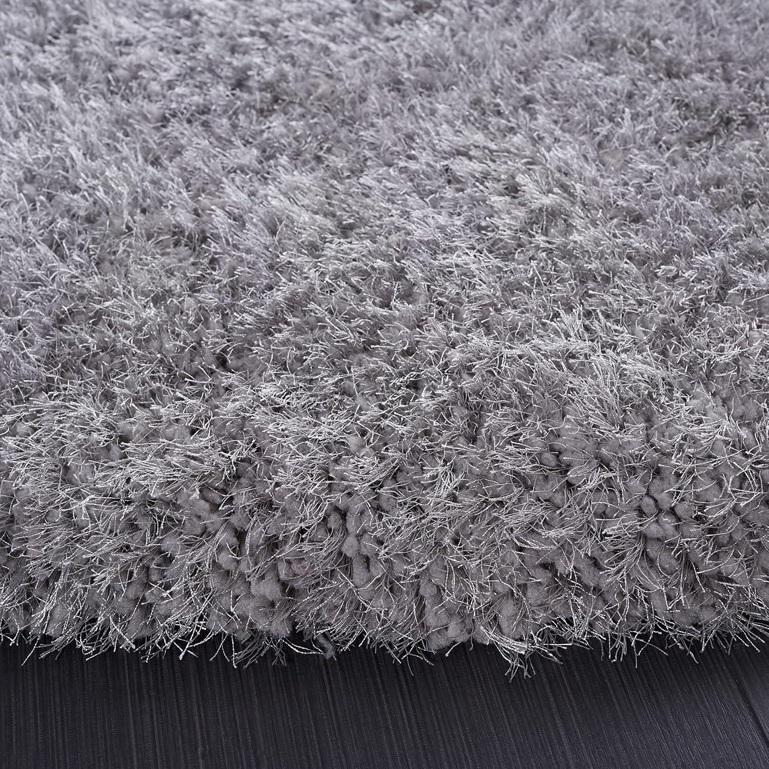 image:imageSAFAVIEH Luxe Shag Collection Area Rug 5 x 8 Ivory Handmade Glam 32inch Thick Ideal for High Traffic Areas in Living Room Bedroom SGX160AGrey