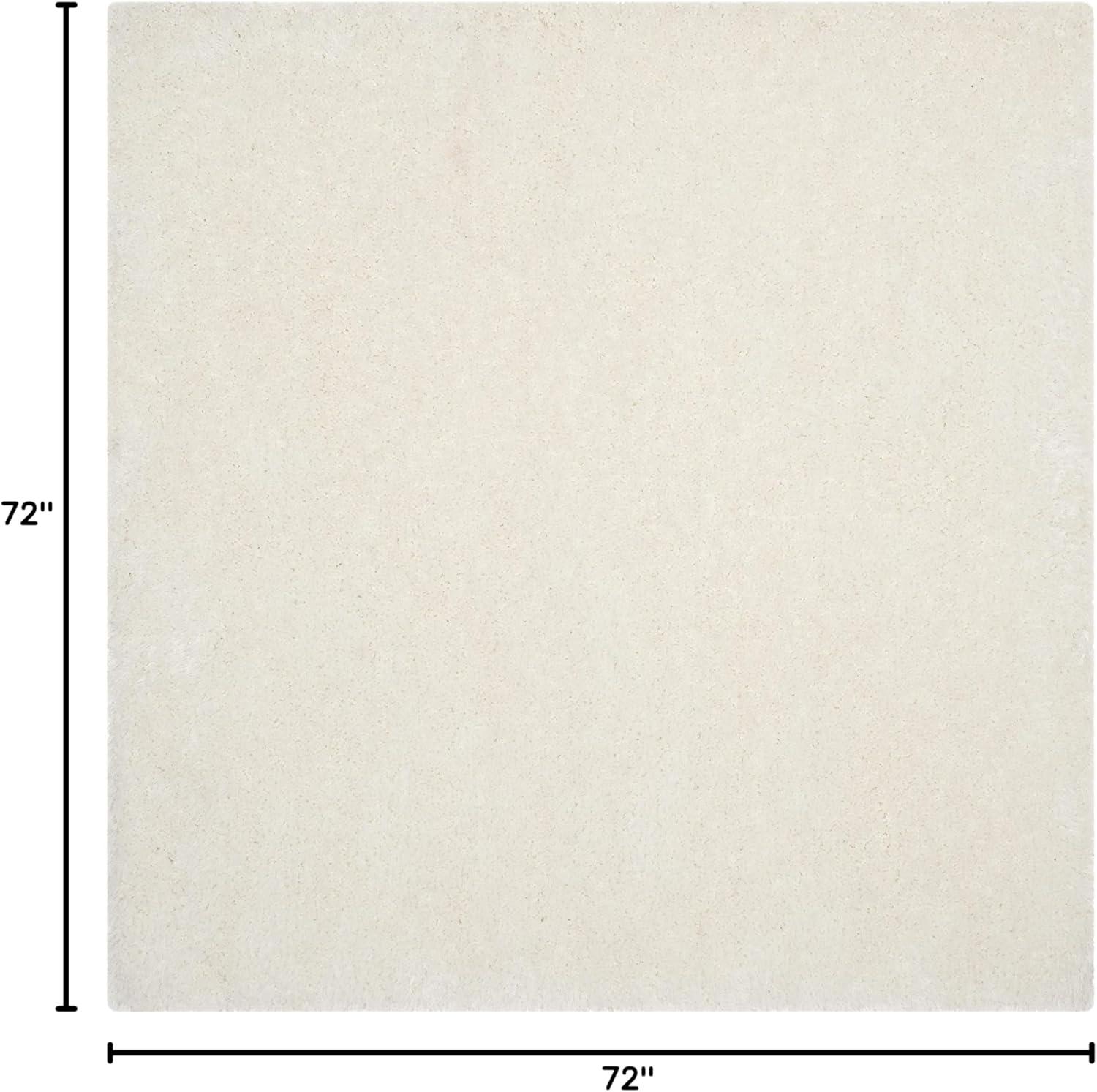 image:imageSAFAVIEH Luxe Shag Collection Area Rug 5 x 8 Ivory Handmade Glam 32inch Thick Ideal for High Traffic Areas in Living Room Bedroom SGX160AIvory