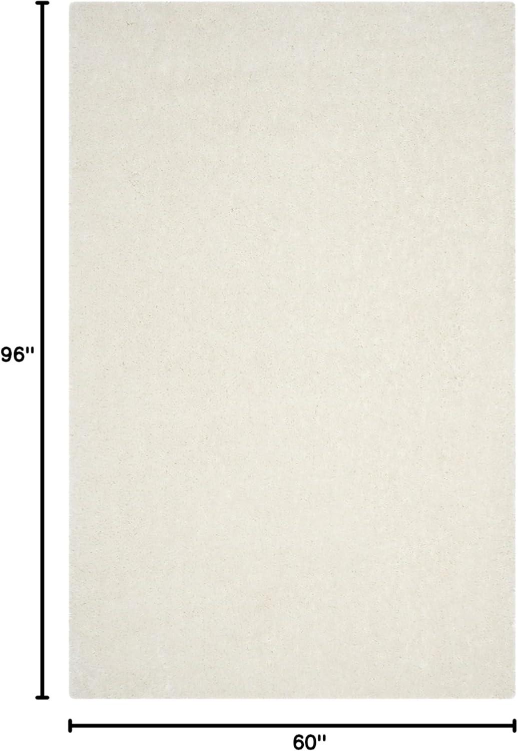 image:imageSAFAVIEH Luxe Shag Collection Area Rug 5 x 8 Ivory Handmade Glam 32inch Thick Ideal for High Traffic Areas in Living Room Bedroom SGX160AIvory