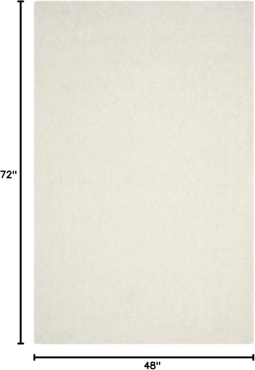 image:imageSAFAVIEH Luxe Shag Collection Area Rug 5 x 8 Ivory Handmade Glam 32inch Thick Ideal for High Traffic Areas in Living Room Bedroom SGX160AIvory