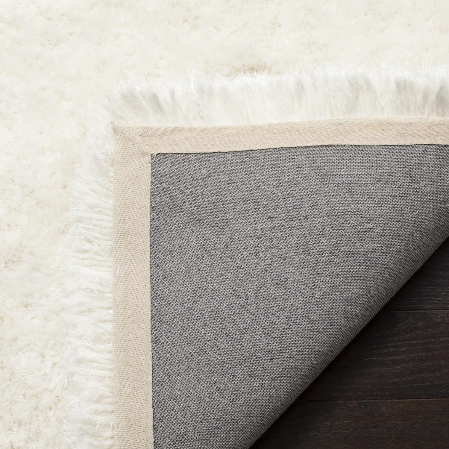 image:imageSAFAVIEH Luxe Shag Collection Area Rug 5 x 8 Ivory Handmade Glam 32inch Thick Ideal for High Traffic Areas in Living Room Bedroom SGX160AIvory