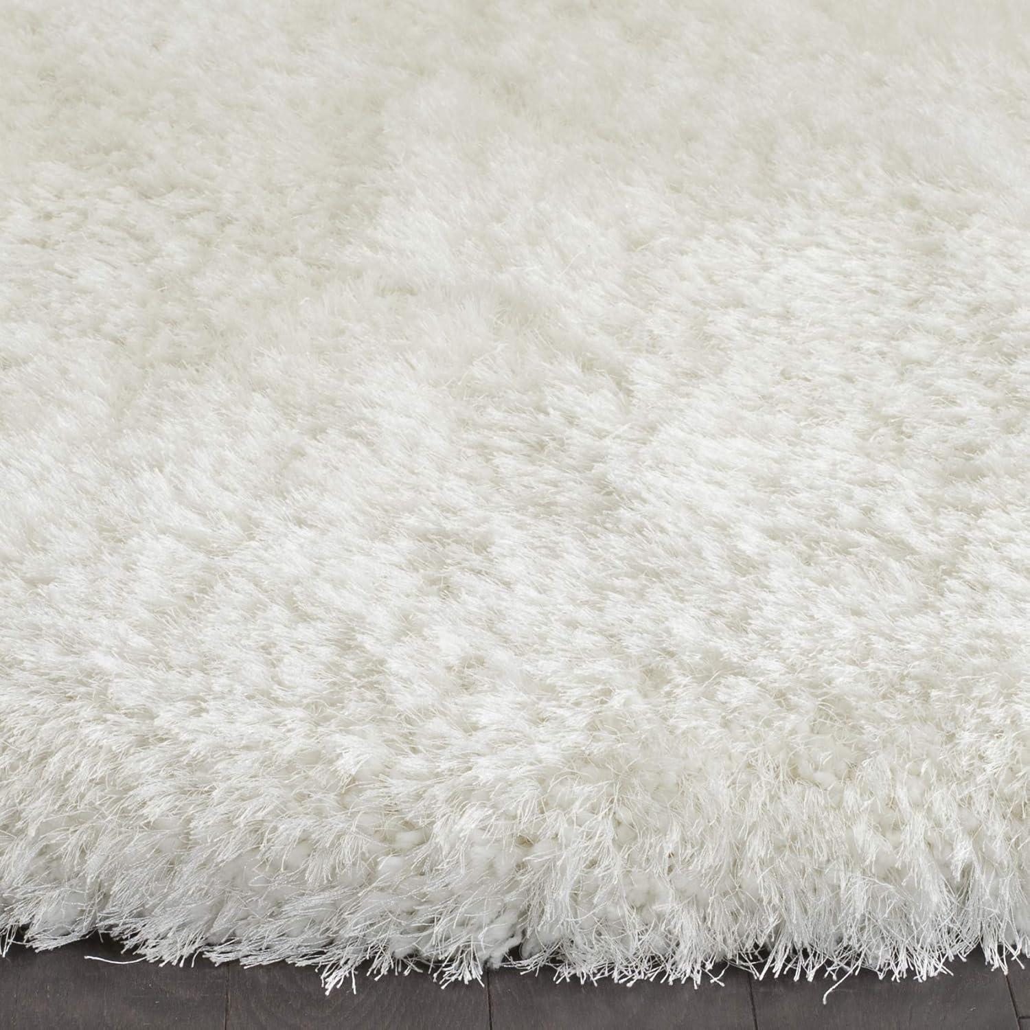 image:imageSAFAVIEH Luxe Shag Collection Area Rug 5 x 8 Ivory Handmade Glam 32inch Thick Ideal for High Traffic Areas in Living Room Bedroom SGX160AIvory