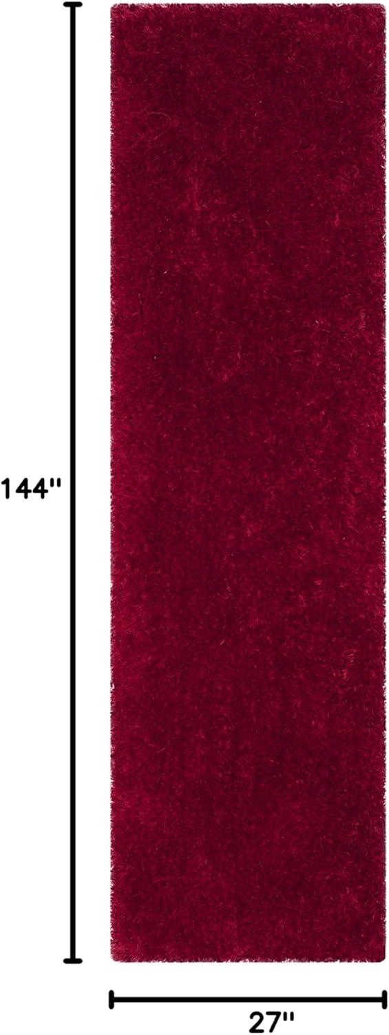 image:imageSAFAVIEH Luxe Shag Collection Area Rug 5 x 8 Ivory Handmade Glam 32inch Thick Ideal for High Traffic Areas in Living Room Bedroom SGX160ARed