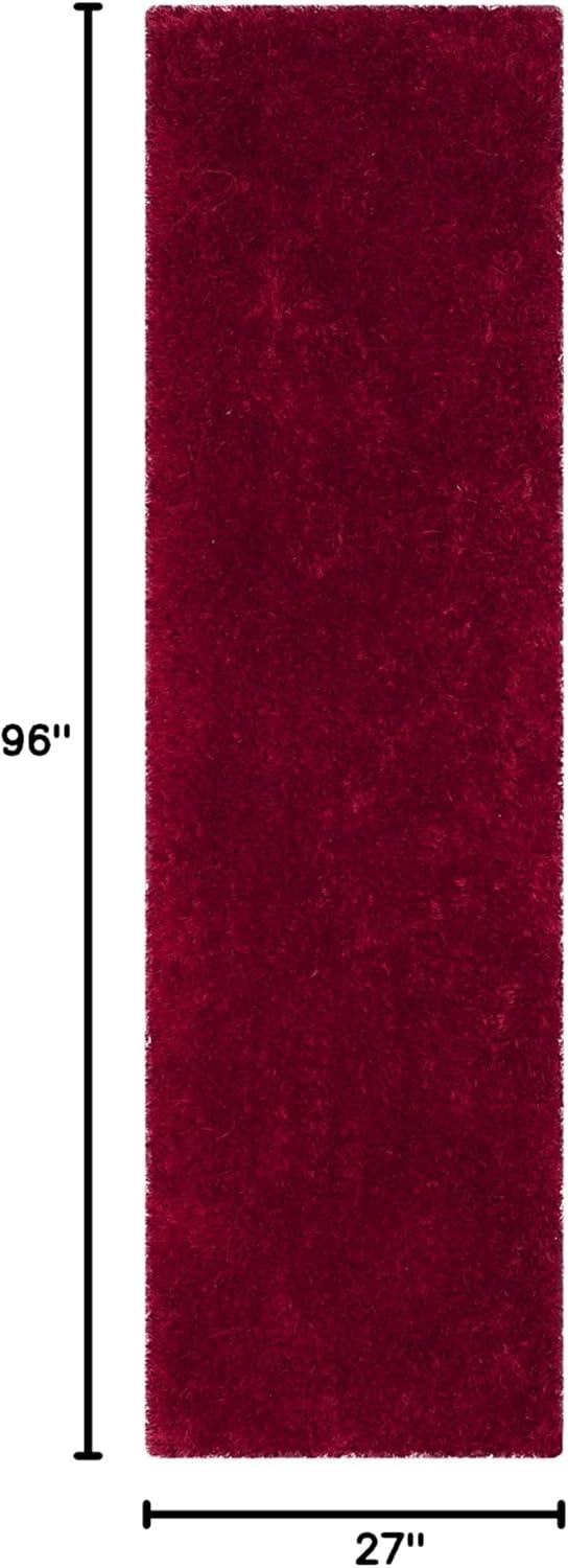 image:imageSAFAVIEH Luxe Shag Collection Area Rug 5 x 8 Ivory Handmade Glam 32inch Thick Ideal for High Traffic Areas in Living Room Bedroom SGX160ARed