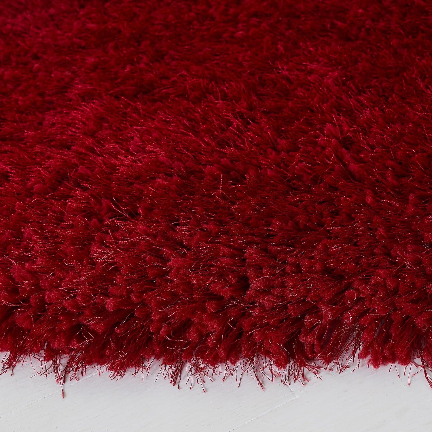 image:imageSAFAVIEH Luxe Shag Collection Area Rug 5 x 8 Ivory Handmade Glam 32inch Thick Ideal for High Traffic Areas in Living Room Bedroom SGX160ARed
