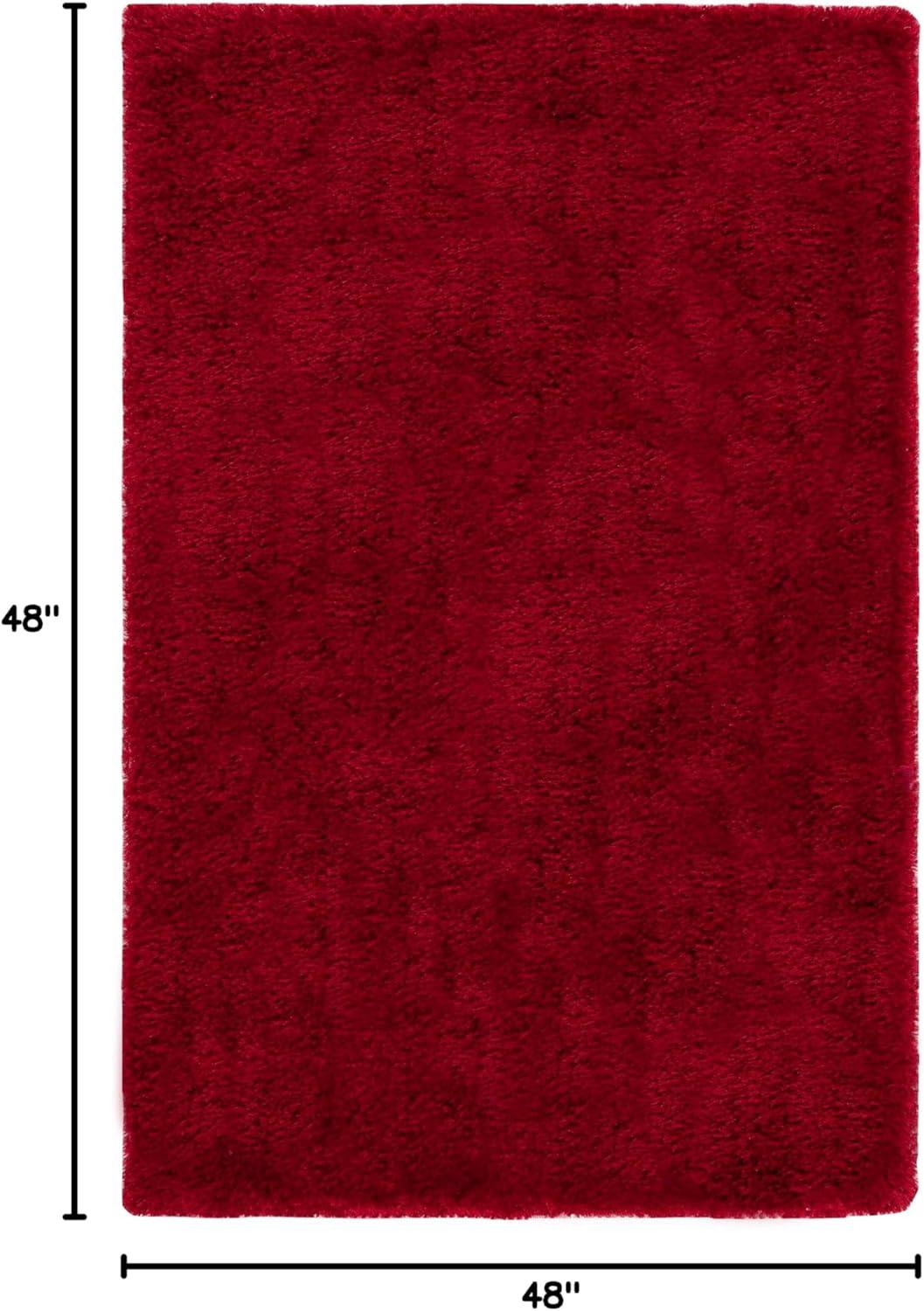 image:imageSAFAVIEH Luxe Shag Collection Area Rug 5 x 8 Ivory Handmade Glam 32inch Thick Ideal for High Traffic Areas in Living Room Bedroom SGX160ARed