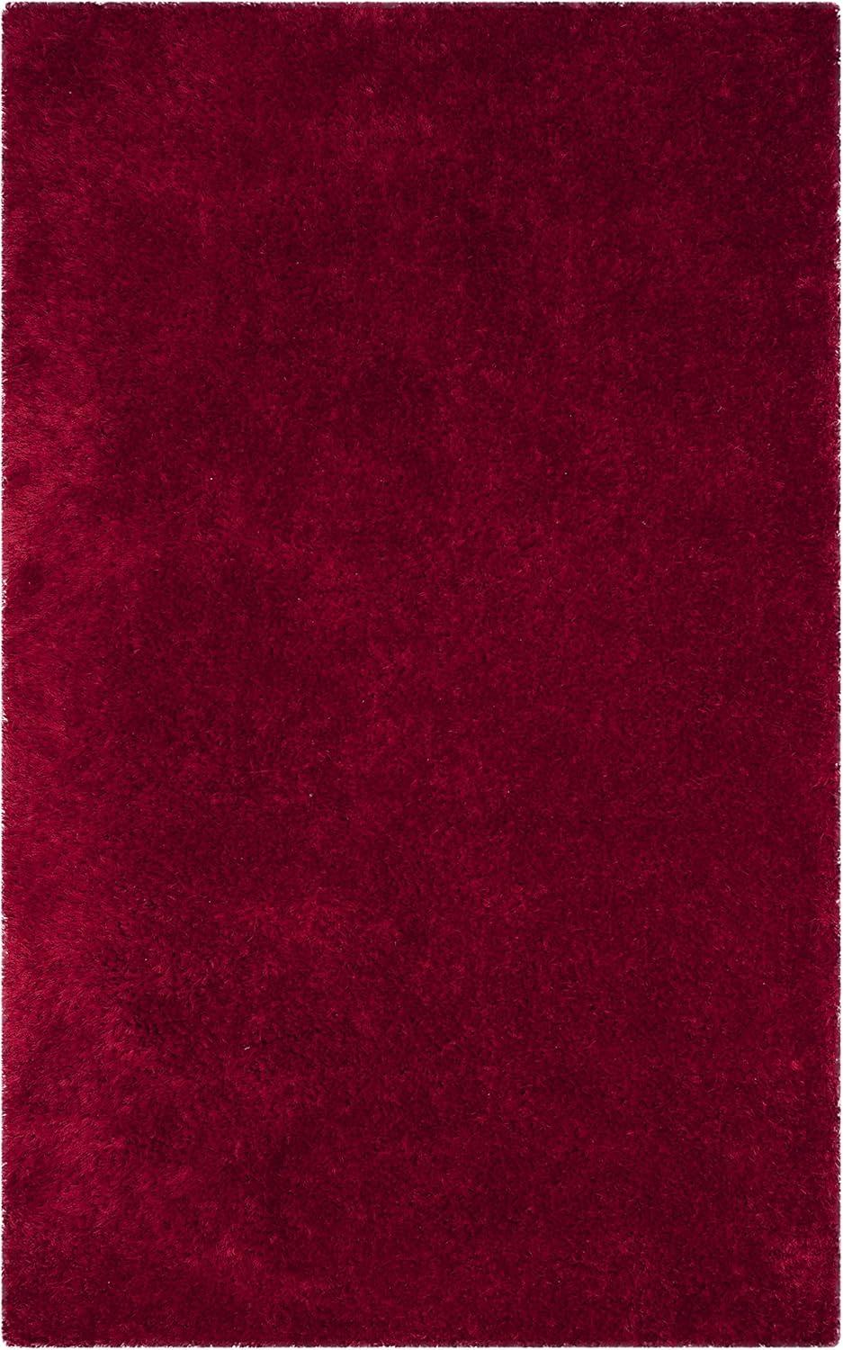 image:imageSAFAVIEH Luxe Shag Collection Area Rug 5 x 8 Ivory Handmade Glam 32inch Thick Ideal for High Traffic Areas in Living Room Bedroom SGX160ARed