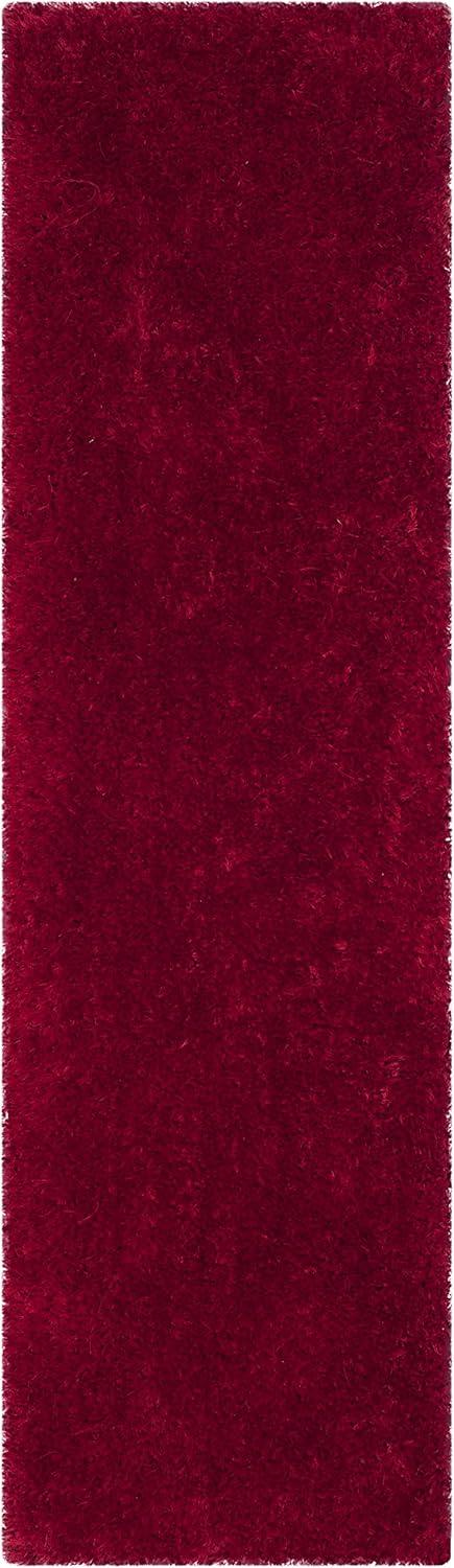 image:imageSAFAVIEH Luxe Shag Collection Area Rug 5 x 8 Ivory Handmade Glam 32inch Thick Ideal for High Traffic Areas in Living Room Bedroom SGX160ARed