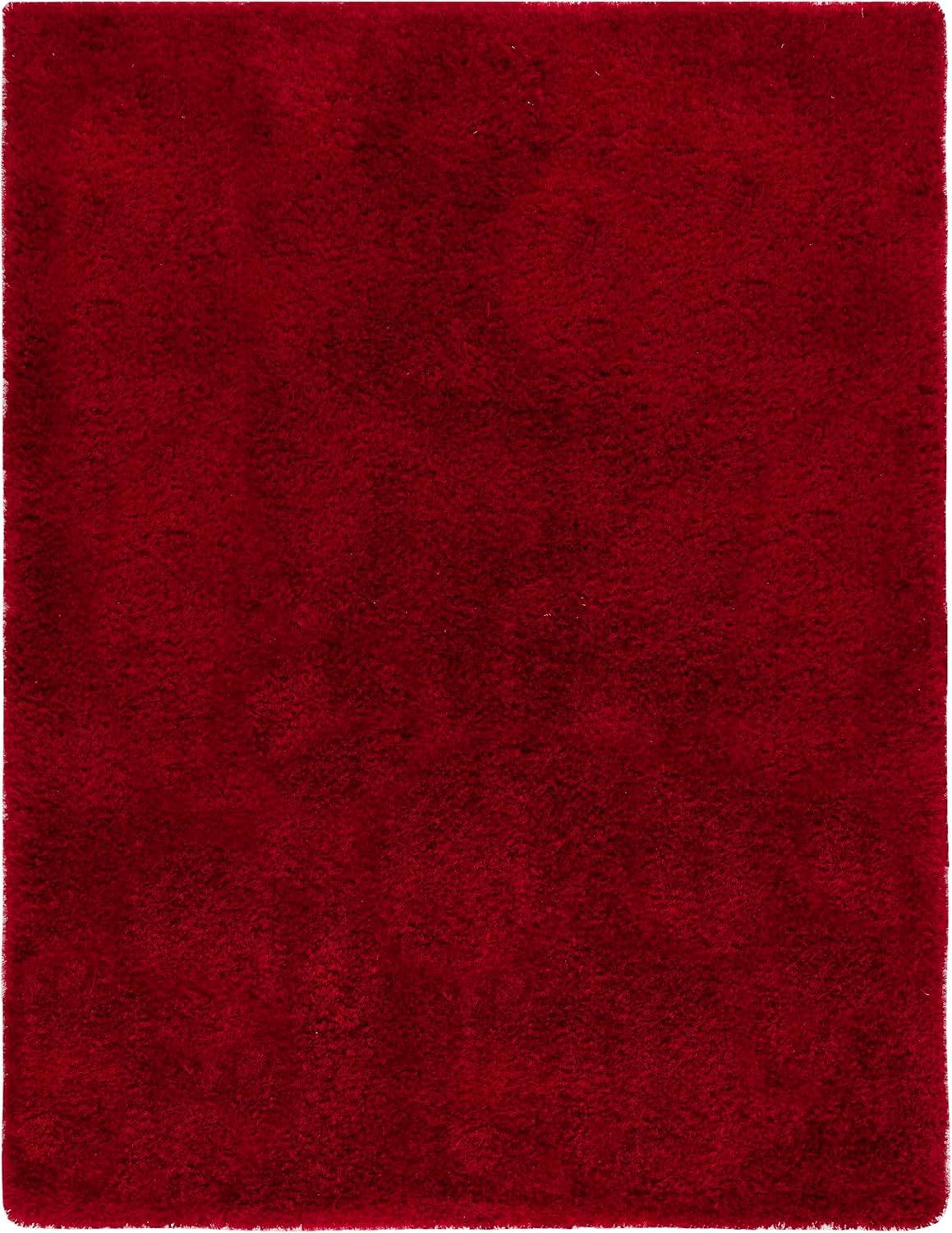 image:imageSAFAVIEH Luxe Shag Collection Area Rug 5 x 8 Ivory Handmade Glam 32inch Thick Ideal for High Traffic Areas in Living Room Bedroom SGX160ARed