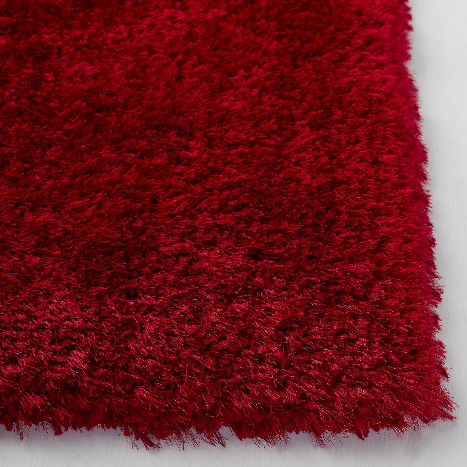 image:imageSAFAVIEH Luxe Shag Collection Area Rug 5 x 8 Ivory Handmade Glam 32inch Thick Ideal for High Traffic Areas in Living Room Bedroom SGX160ARed
