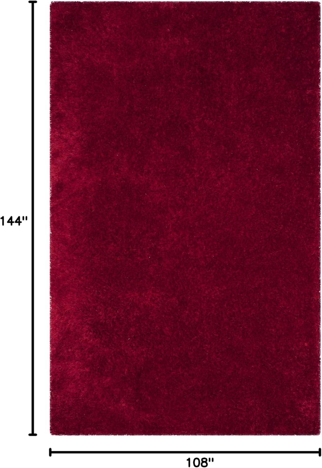image:imageSAFAVIEH Luxe Shag Collection Area Rug 5 x 8 Ivory Handmade Glam 32inch Thick Ideal for High Traffic Areas in Living Room Bedroom SGX160ARed