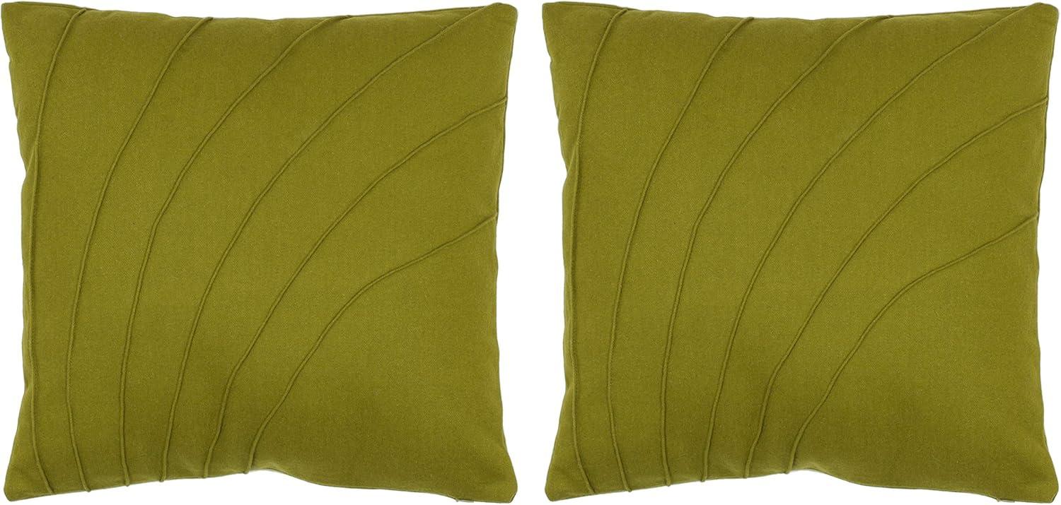 image:imageSAFAVIEH Pillow Collection 18Inch Floral Pillow Green Set of 2