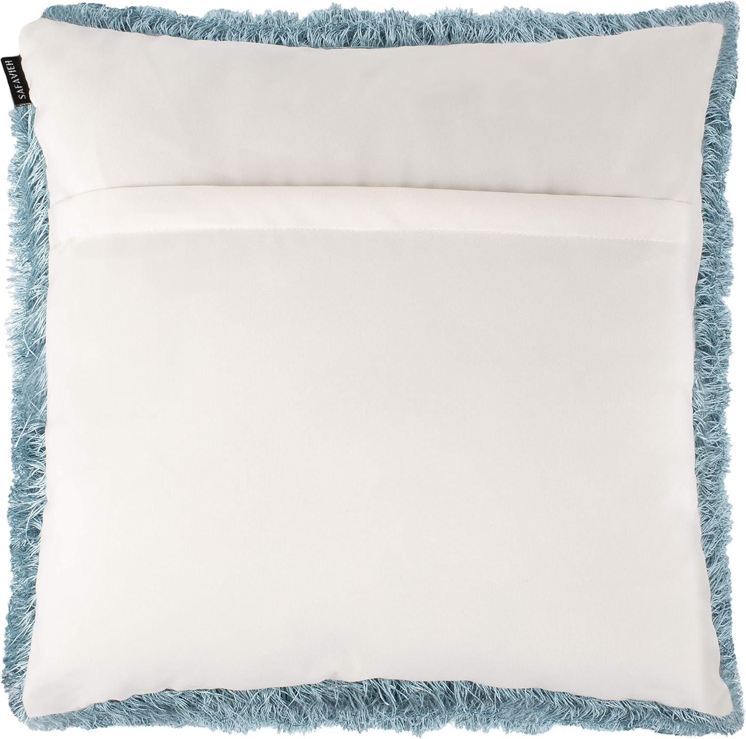 image:imageSAFAVIEH Soleil IndoorOutdoor Shag Throw Pillow 22x22 ChampagneBlue