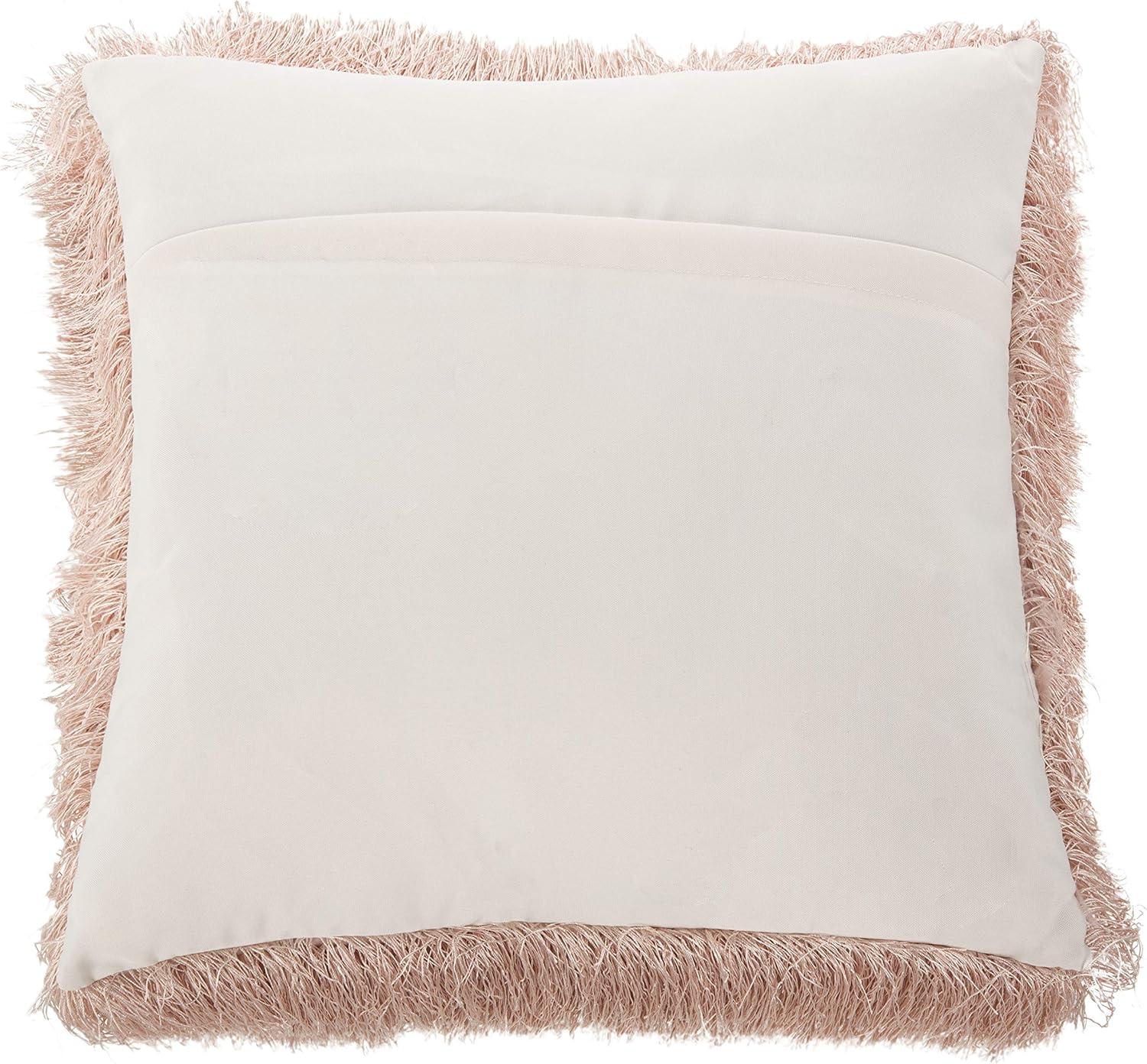 image:imageSAFAVIEH Soleil IndoorOutdoor Shag Throw Pillow 22x22 ChampagneBlush