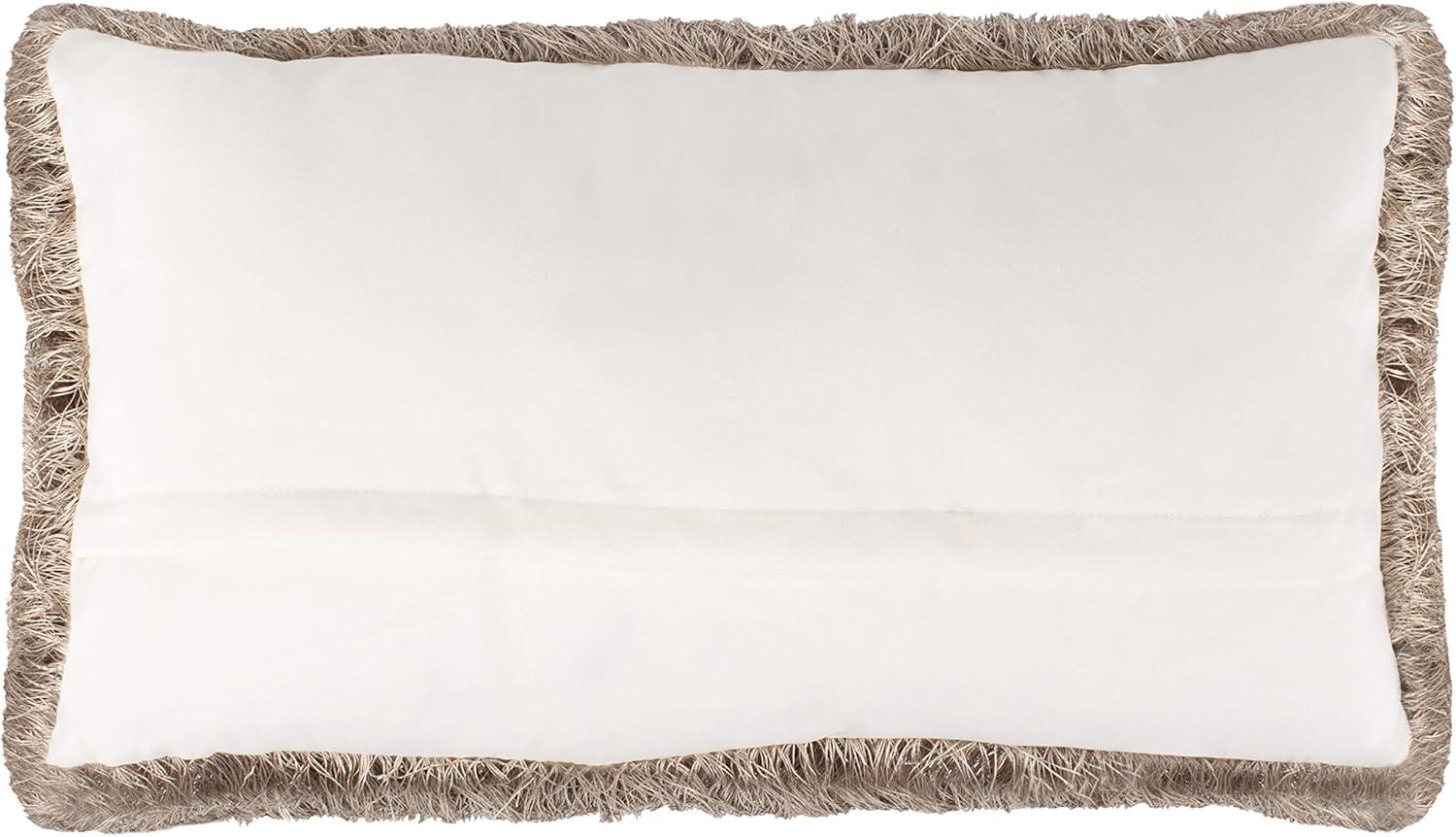 image:imageSAFAVIEH Soleil IndoorOutdoor Shag Throw Pillow 22x22 ChampagneChampagne