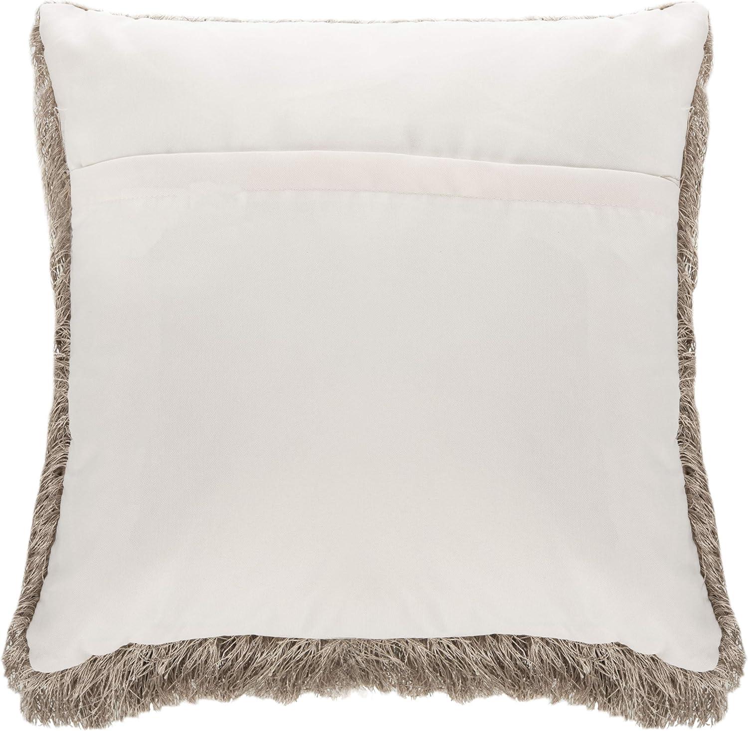 image:imageSAFAVIEH Soleil IndoorOutdoor Shag Throw Pillow 22x22 ChampagneChampagne