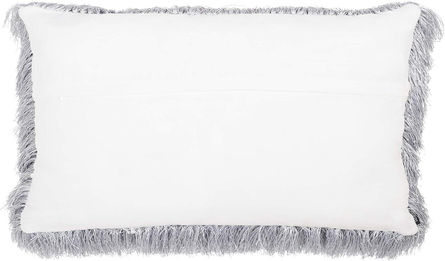 image:imageSAFAVIEH Soleil IndoorOutdoor Shag Throw Pillow 22x22 ChampagneSilver