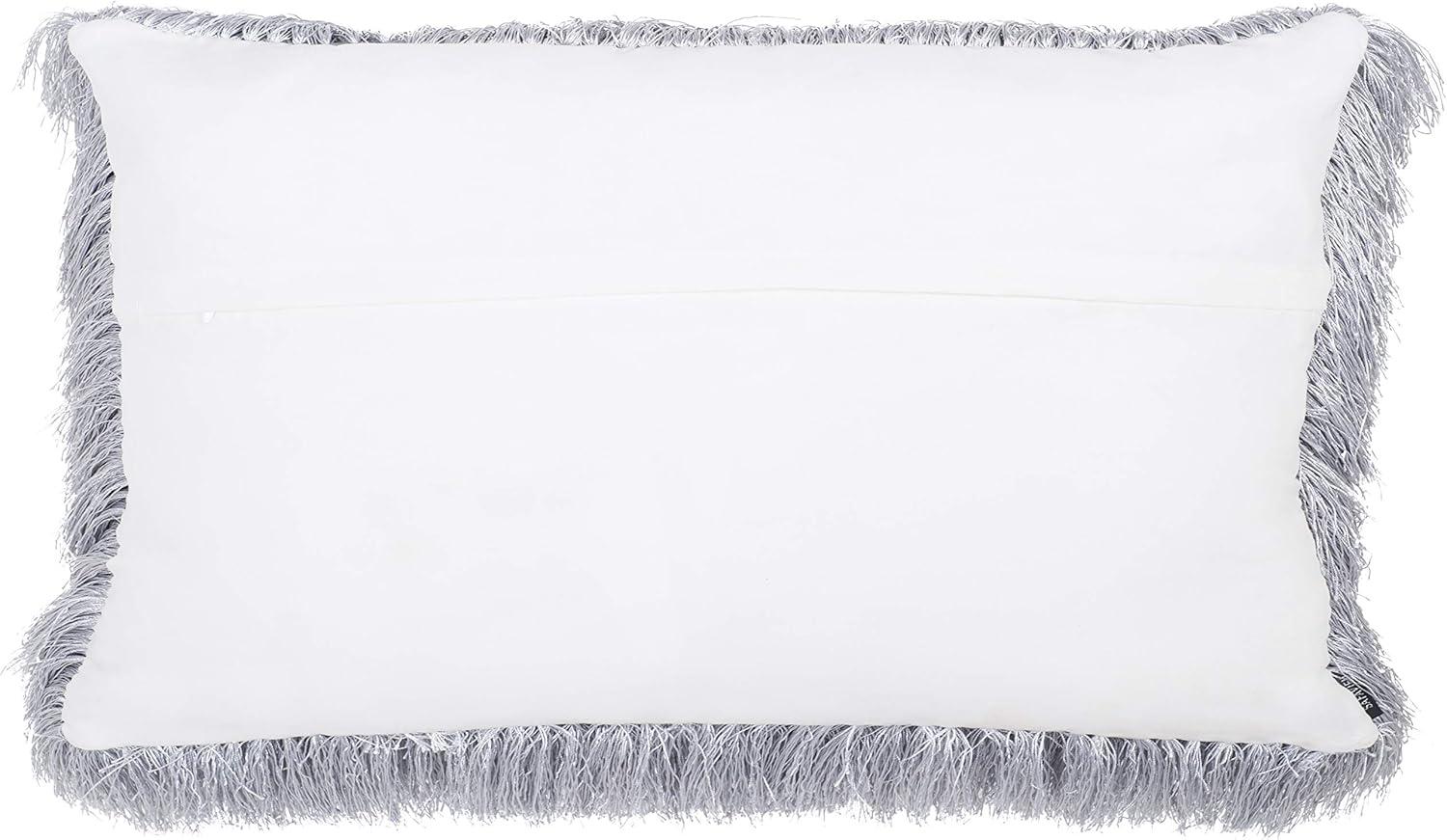 image:imageSAFAVIEH Soleil IndoorOutdoor Shag Throw Pillow 22x22 ChampagneSilver