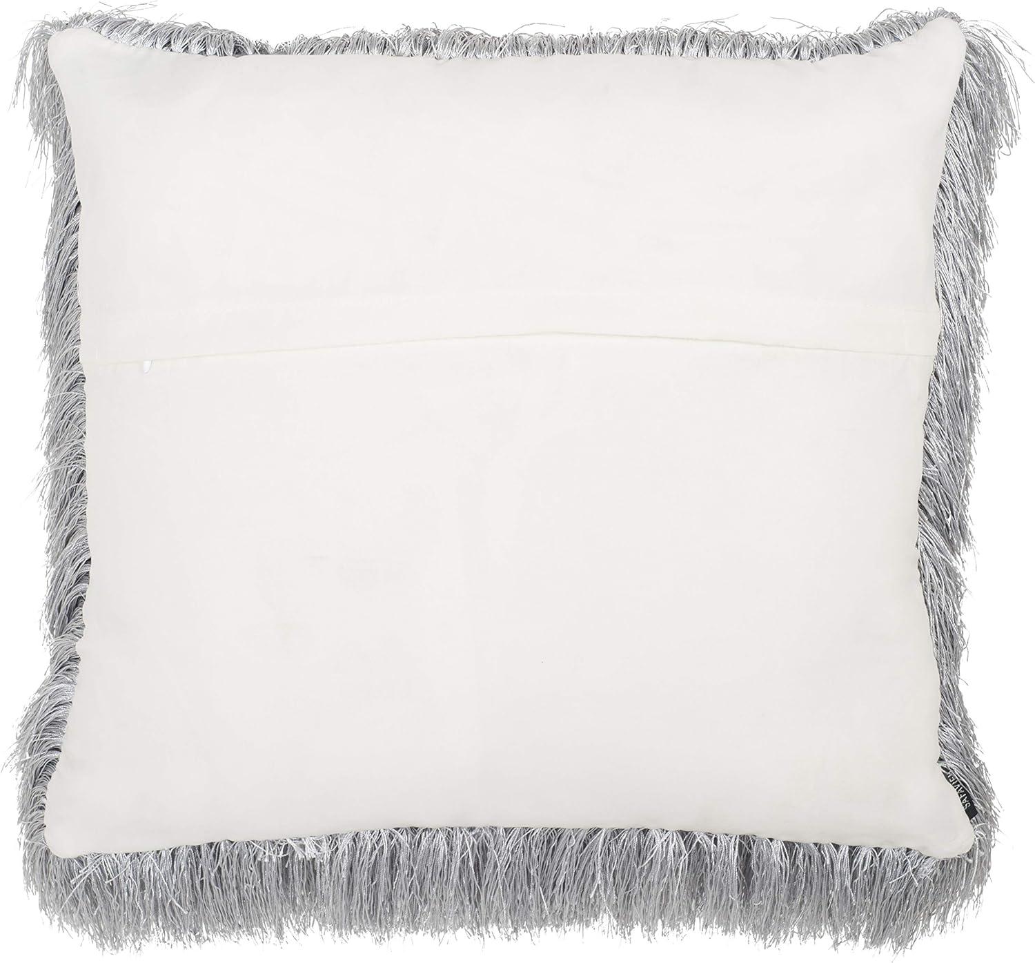 image:imageSAFAVIEH Soleil IndoorOutdoor Shag Throw Pillow 22x22 ChampagneSilver
