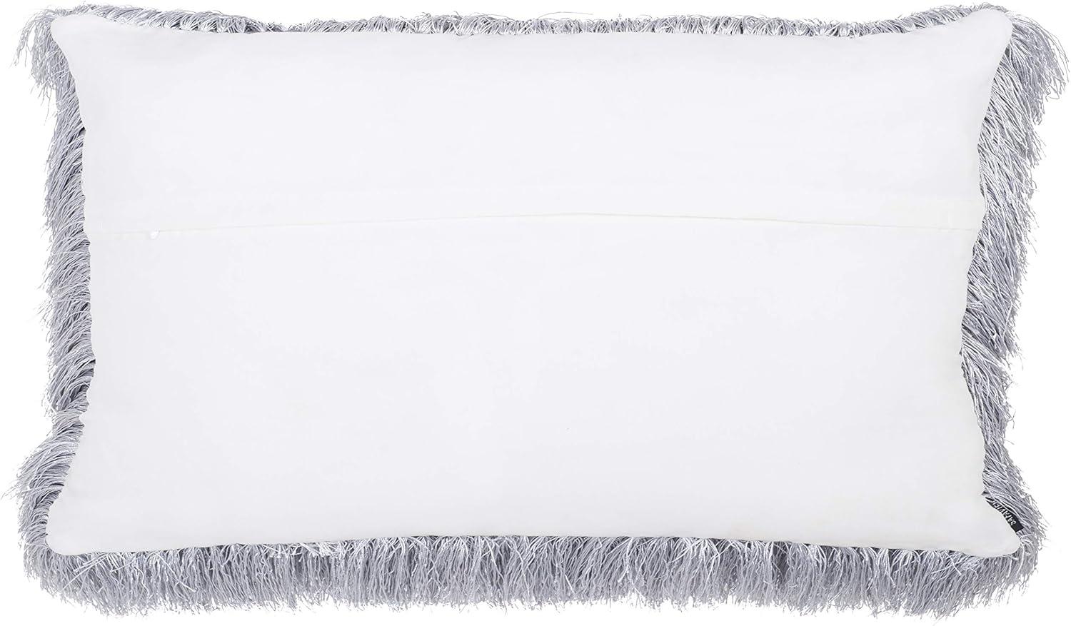 image:imageSAFAVIEH Soleil IndoorOutdoor Shag Throw Pillow 22x22 ChampagneSilver