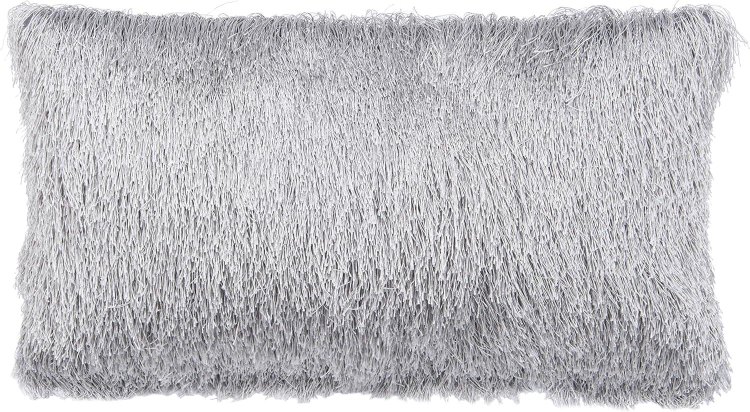 image:imageSAFAVIEH Soleil IndoorOutdoor Shag Throw Pillow 22x22 ChampagneSilver
