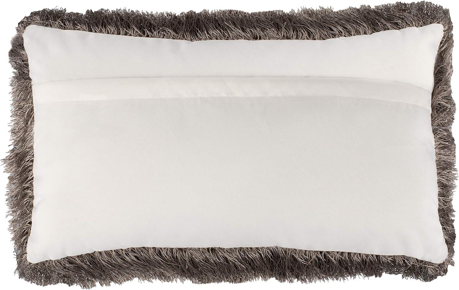 image:imageSAFAVIEH Soleil IndoorOutdoor Shag Throw Pillow 22x22 ChampagneTaupe