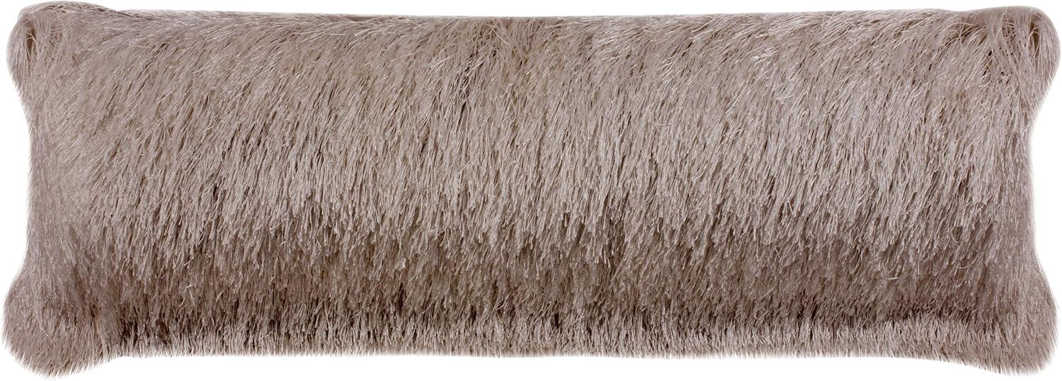 image:imageSAFAVIEH Soleil IndoorOutdoor Shag Throw Pillow 22x22 ChampagneTaupe