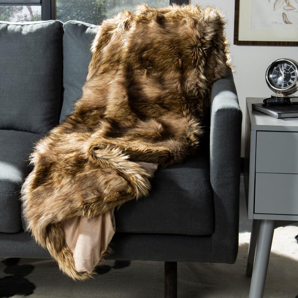 image:imageSAFAVIEH Sydney Fringe Throw Blanket OrangeWhite