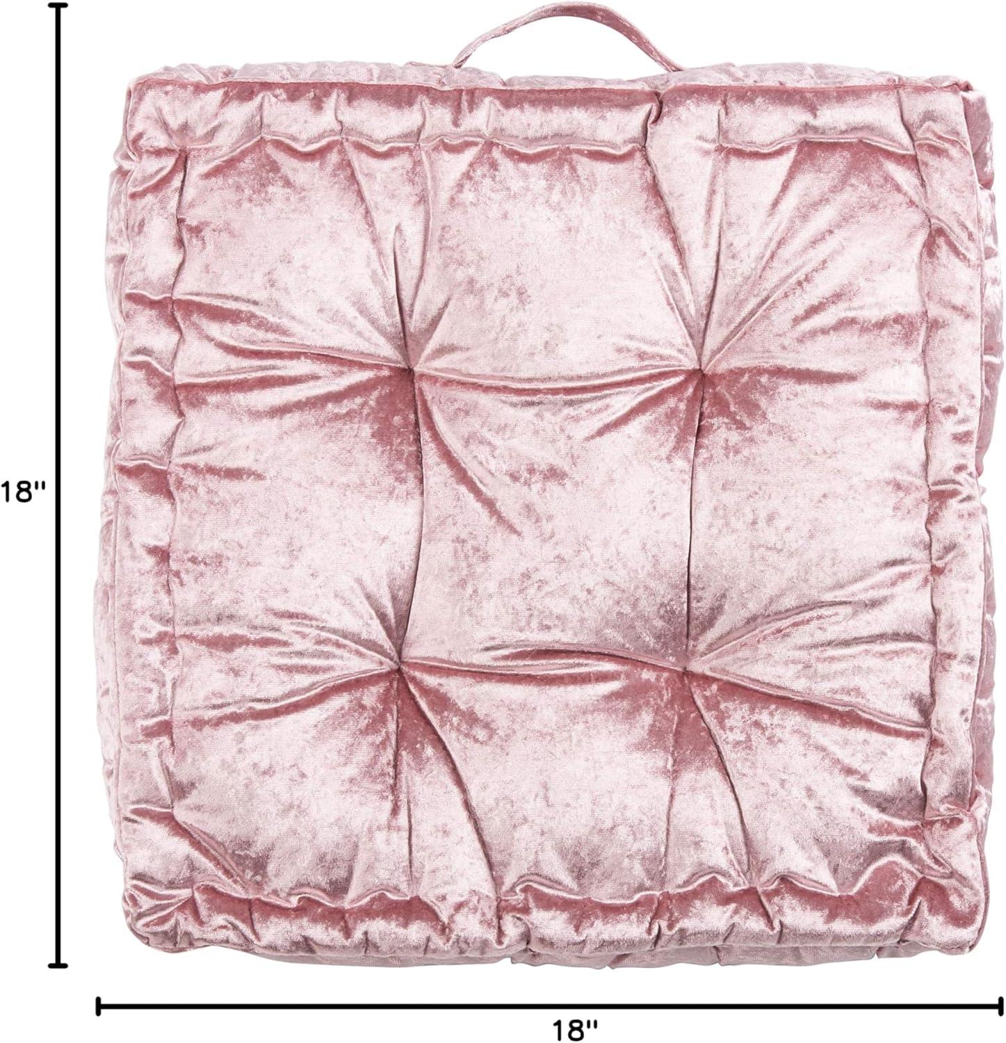 image:imageSafavieh Belia Glam 18inch Light Grey Velvet Square Floor PillowBlush