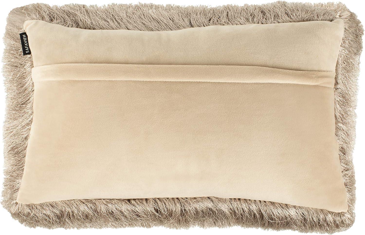 image:imageSafavieh Cali Shag Throw Pillow SilverBeige
