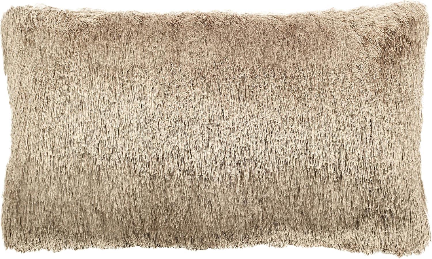 image:imageSafavieh Cali Shag Throw Pillow SilverBeige