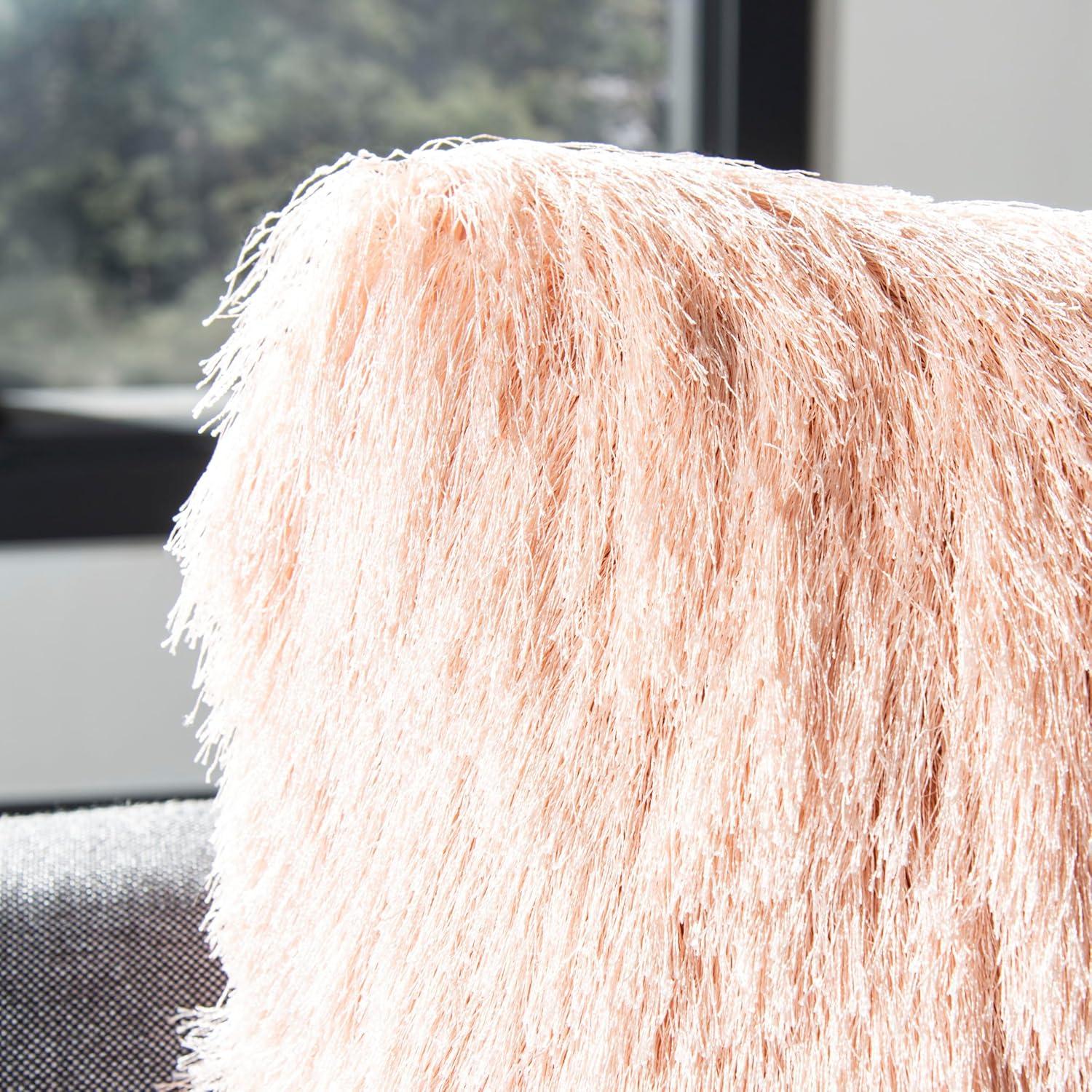 image:imageSafavieh Cali Shag Throw Pillow SilverBlush