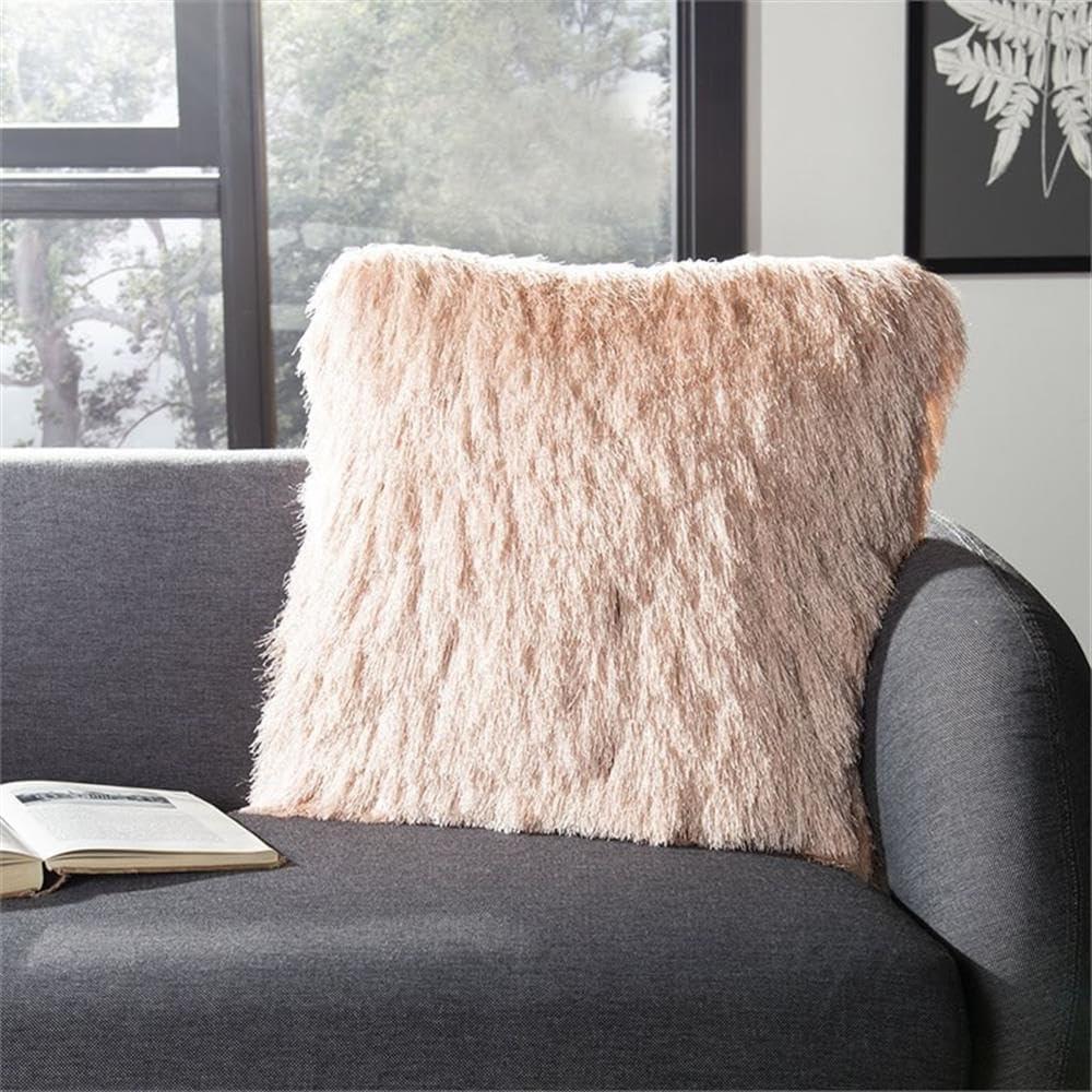 image:imageSafavieh Cali Shag Throw Pillow SilverBlush