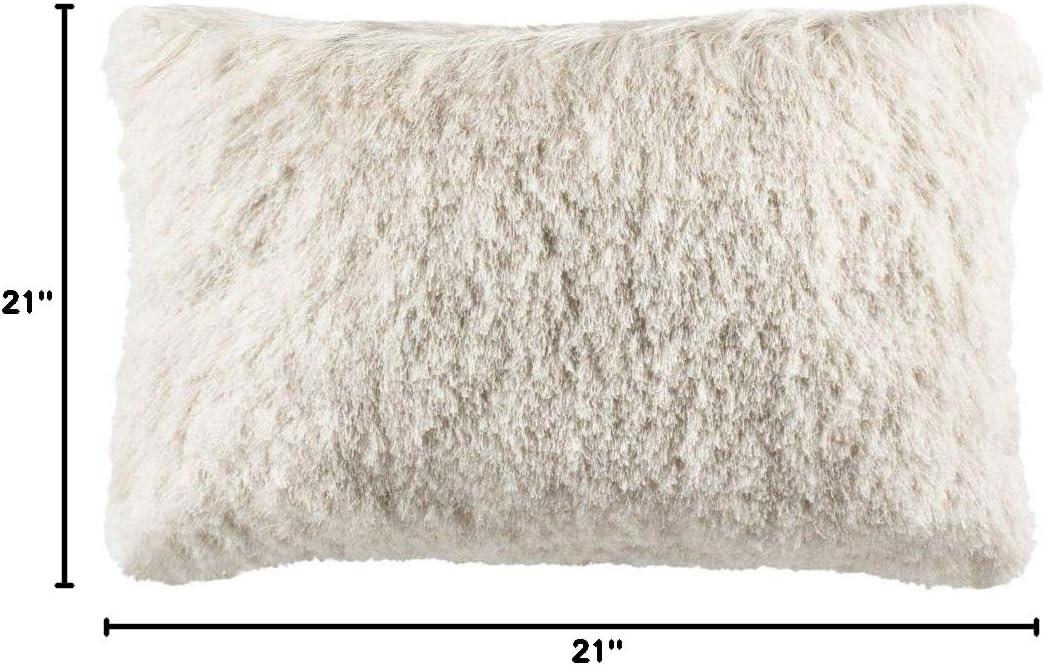 image:imageSafavieh Cali Shag Throw Pillow SilverIvory
