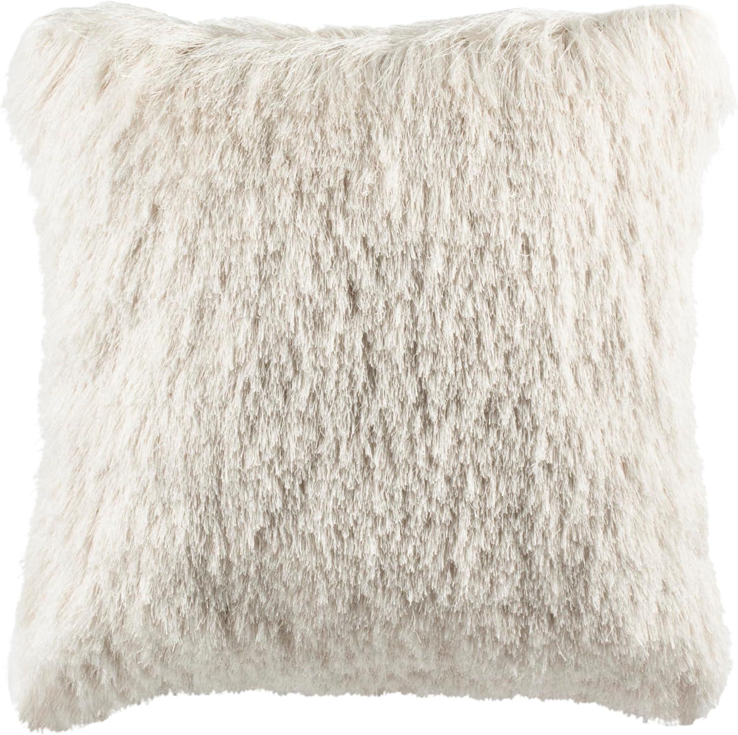 image:imageSafavieh Cali Shag Throw Pillow SilverIvory