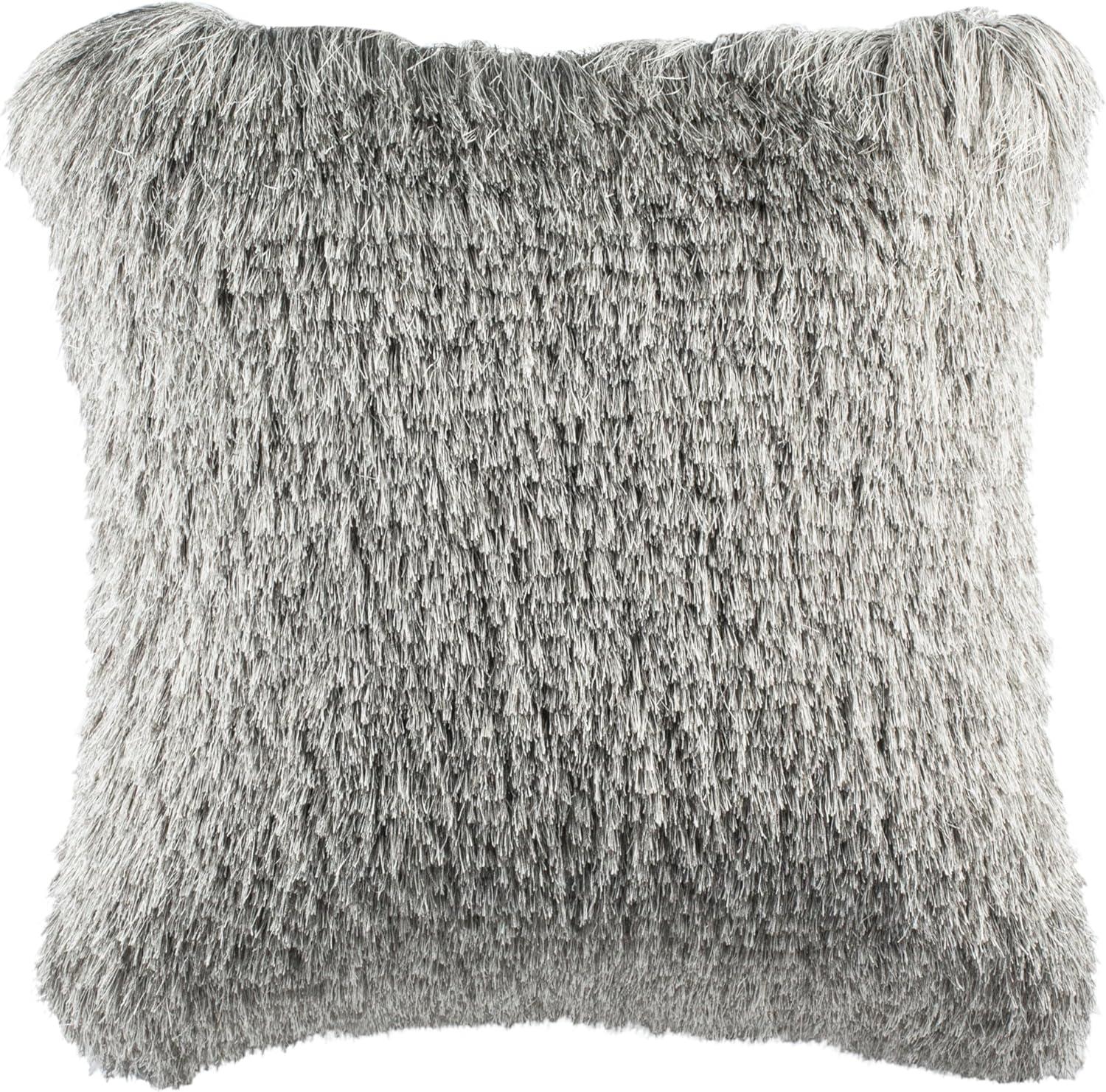 image:imageSafavieh Cali Shag Throw Pillow SilverSilver