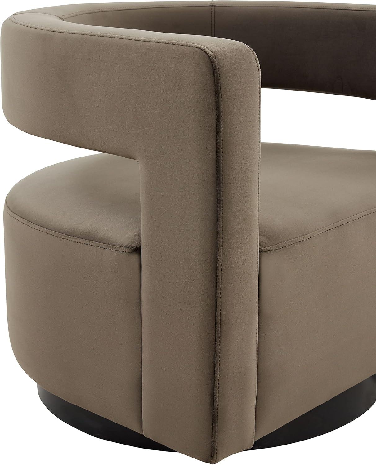 image:imageSafavieh Couture Edgar Velvet Swivel ChairDark Brown