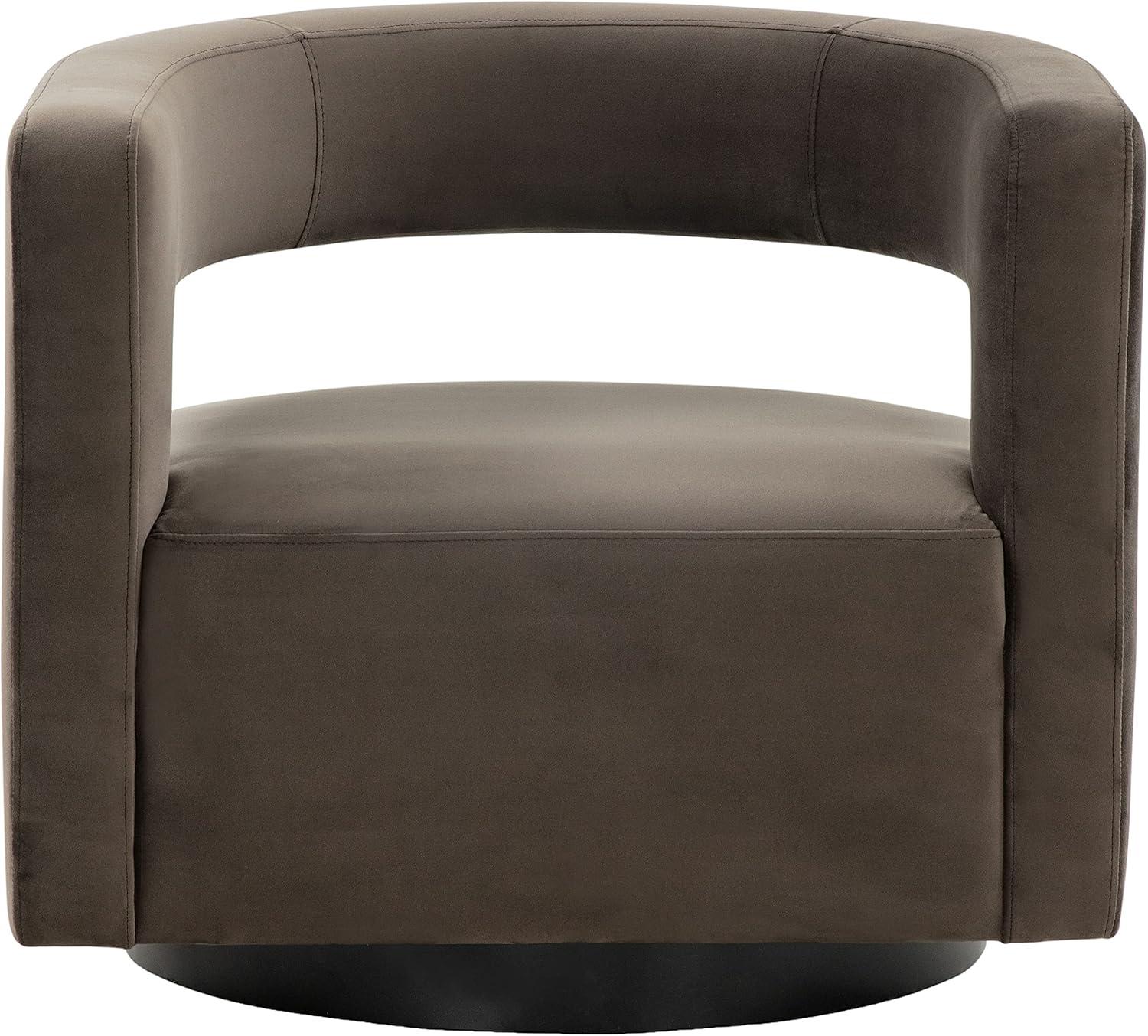 image:imageSafavieh Couture Edgar Velvet Swivel ChairDark Brown