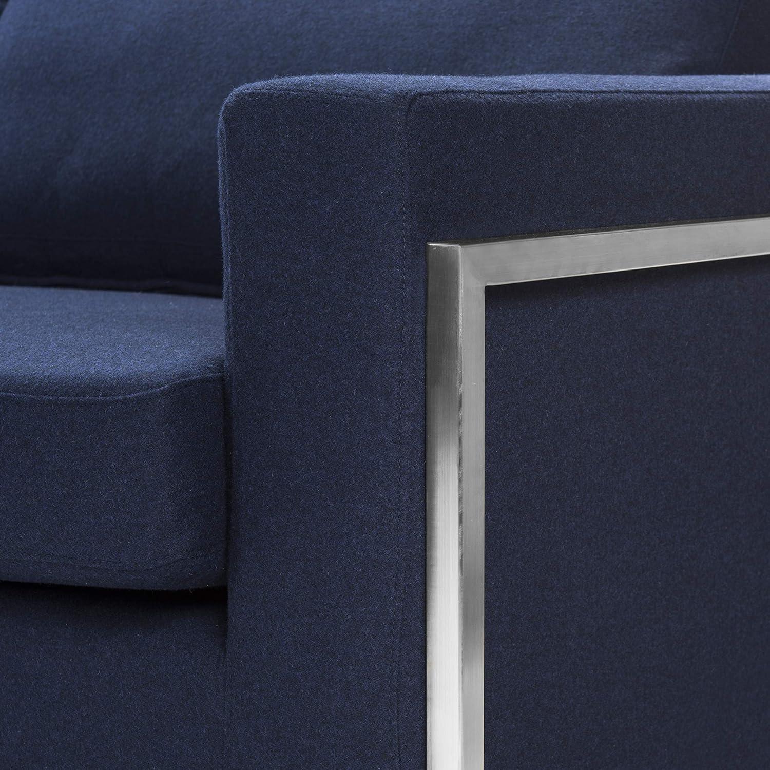 image:imageSafavieh Couture Home Camila Navy and Brushed Stainless Steel Sectional