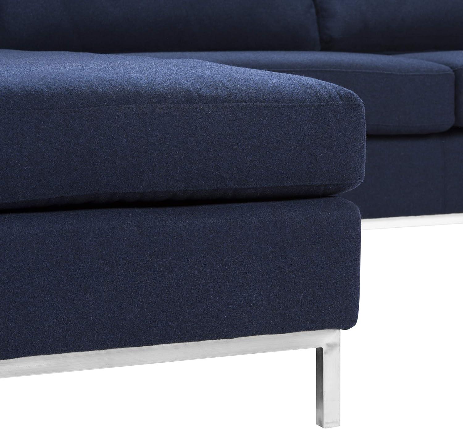 image:imageSafavieh Couture Home Camila Navy and Brushed Stainless Steel Sectional