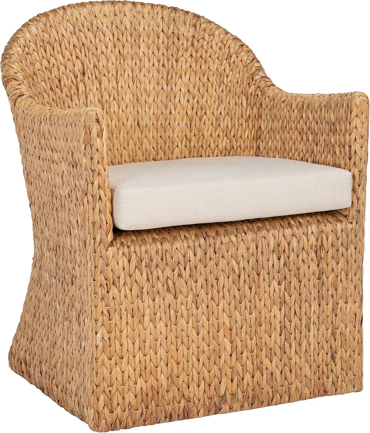 image:imageSafavieh Couture Home Collection Solomon Rattan NaturalBeige Cushion Water Hyacinth Dining Chair Fully Assembled CWK2000A Rattan