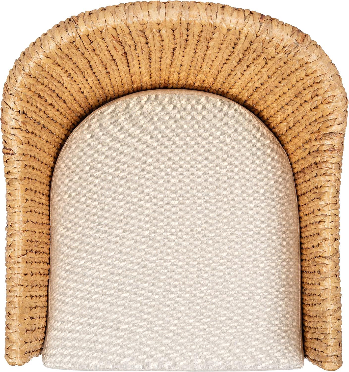 image:imageSafavieh Couture Home Collection Solomon Rattan NaturalBeige Cushion Water Hyacinth Dining Chair Fully Assembled CWK2000A Rattan